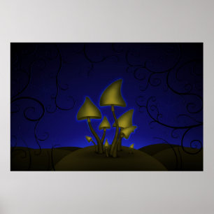 Póster Cogumelos (noite do Dia das Bruxas)