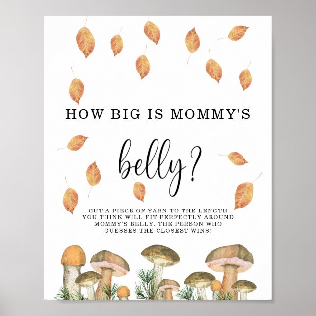 Poster Cogumelos - quão grande é a barriga da mamãe (Frente)
