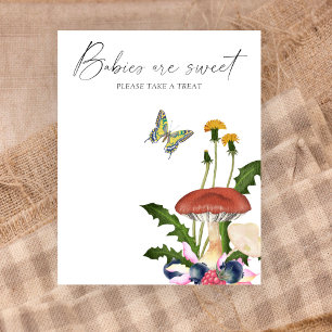 Poster Cogumelos silvestres de aquarela Bebês são doces