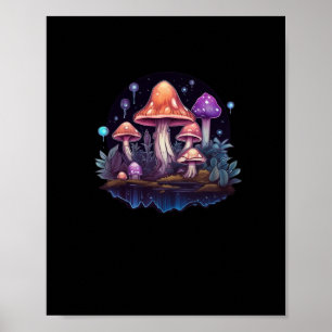 Poster Cogumelos Whimsigoth E Cristais