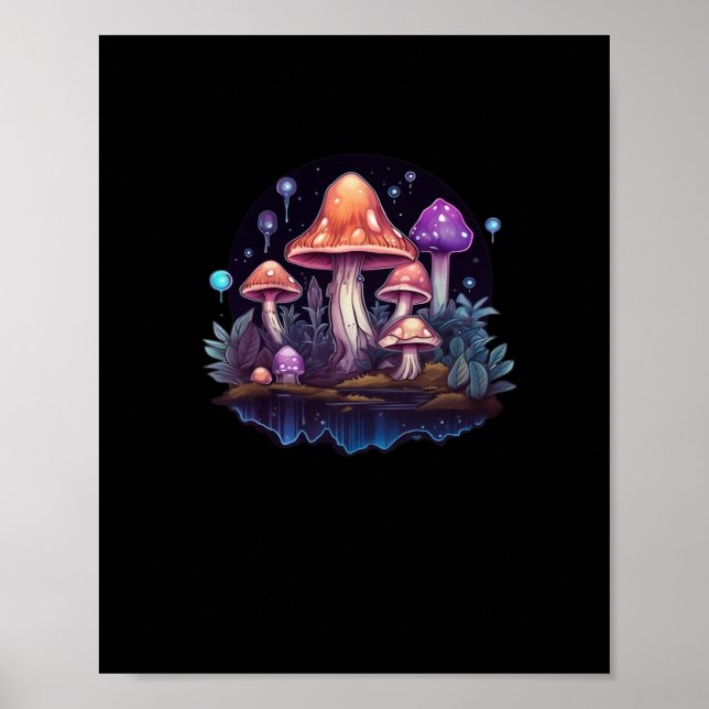 Poster Cogumelos Whimsigoth E Cristais (Frente)