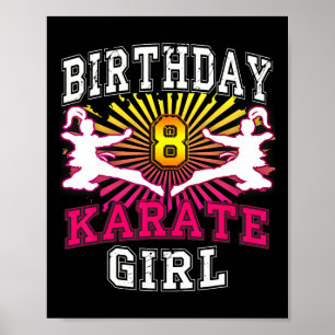 Poster Coisa da Garota do 8.º Aniversário - Karate 8 Anos