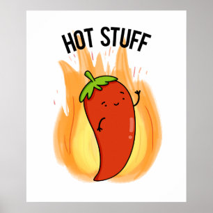 Poster Coisa Quente Vermelha Quente Pun Pimenta Quente