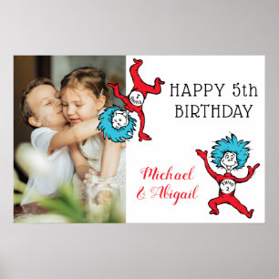 Poster Coisa Uma Coisa Dois Gêmeos Aniversário Adicione S