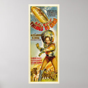 Póster Coisas a vir - cartaz cinematográfico 1936 do