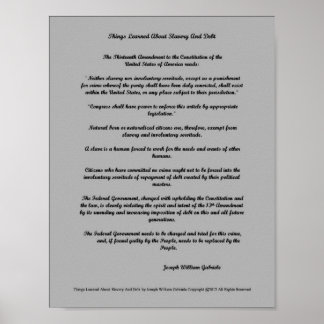 Póster Coisas Aprenderam Escravidão E Dívida