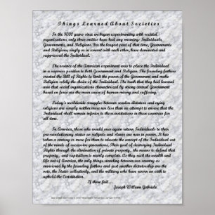 Póster Coisas aprendidas sobre sociedades