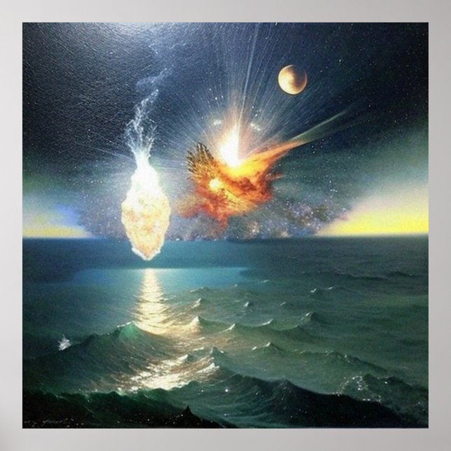 Poster Coisas de pintura digital Abstrato moderna caindo (Frente)