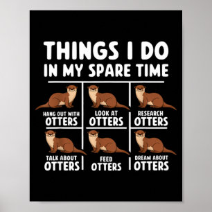 Poster Coisas Divertidas de Lontras Tempo Livre Oceano