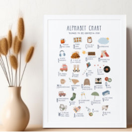 Poster Coisas do gráfico alfabético são agradáveis para