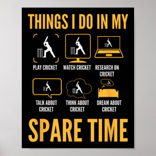 Poster Coisas engraçadas de críquete para fazer no meu te