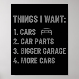 Poster Coisas que eu quero Peças e Oficina Cara engraçado