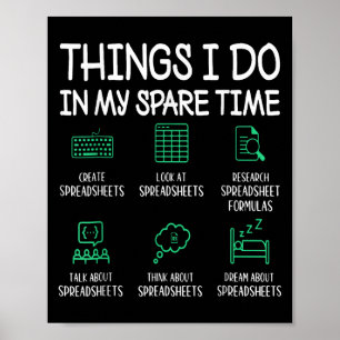 Poster Coisas que faço nas minhas planilhas de tempo livr