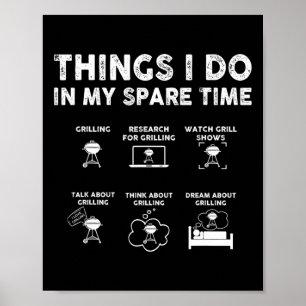 Poster Coisas que faço no meu tempo livre Bbq Diversão Ch