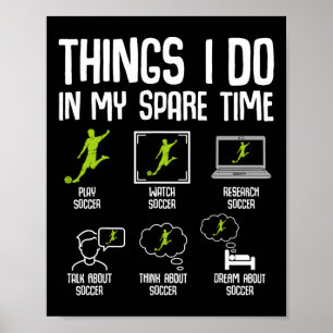 Poster Coisas que faço no meu tempo livre Futebol Meninos