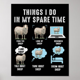 Poster Coisas que Faço no Meu Tempo Livre Ovelhas Ovelhas