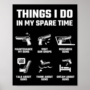 Poster Coisas que Faço no Meu Tempo Livre Presente Divert