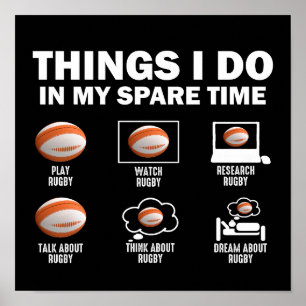 Poster Coisas Que Faço No Rugby Do Meu Tempo Livre