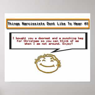 Póster Coisas que Narcissistas não gostam de ouvir 2 Post