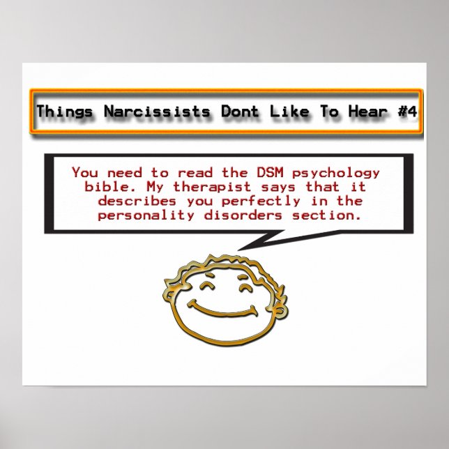 Póster Coisas que Narcissistas não gostam de ouvir 4 Post (Frente)