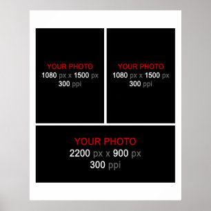 Póster Colagem 3 Fotos Quadro