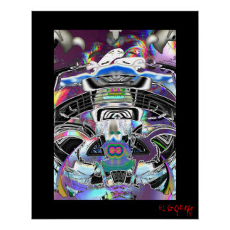 Póster Colagem abstrata alucinógena
