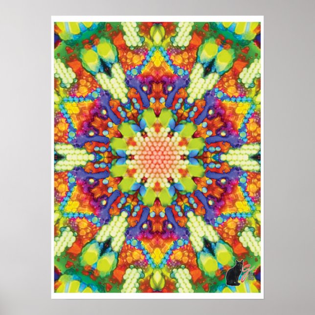 Póster Colagem Cinética Gloriosa Cartaz Kaleidoscópio (Frente)