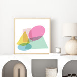 Poster Colagem Colorida de Formas Geométricas Coloridas<br><div class="desc">Uma na moda e simples colagem de formas geométricas em uma paleta colorida de rosa,  verde e azul.</div>