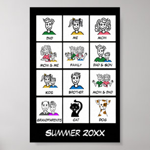 Poster Colagem da família de fotos instantânea moderna