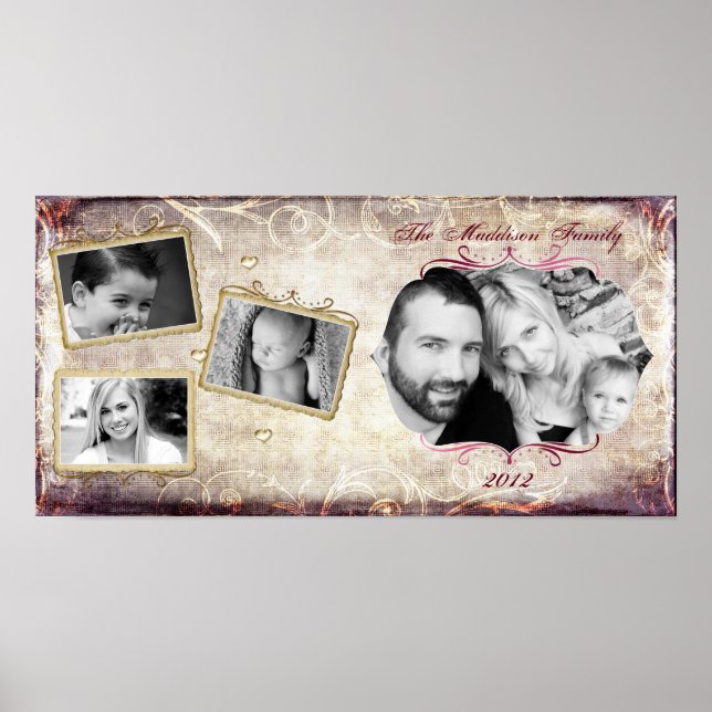 Póster Colagem da família de ranhuras 10"x20" 4 Montagem  (Frente)