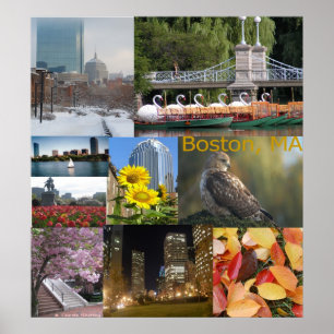 Poster Colagem da foto de Boston, Massachusetts
