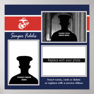 Póster Colagem da foto do USMC Semper Fidelis