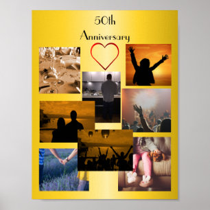 Poster Colagem da foto para o 50th aniversário