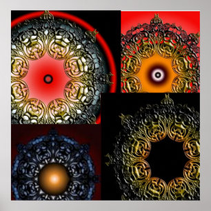 Póster Colagem da mandala do bandido