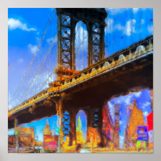 Poster colagem da ponte de Manhattan
