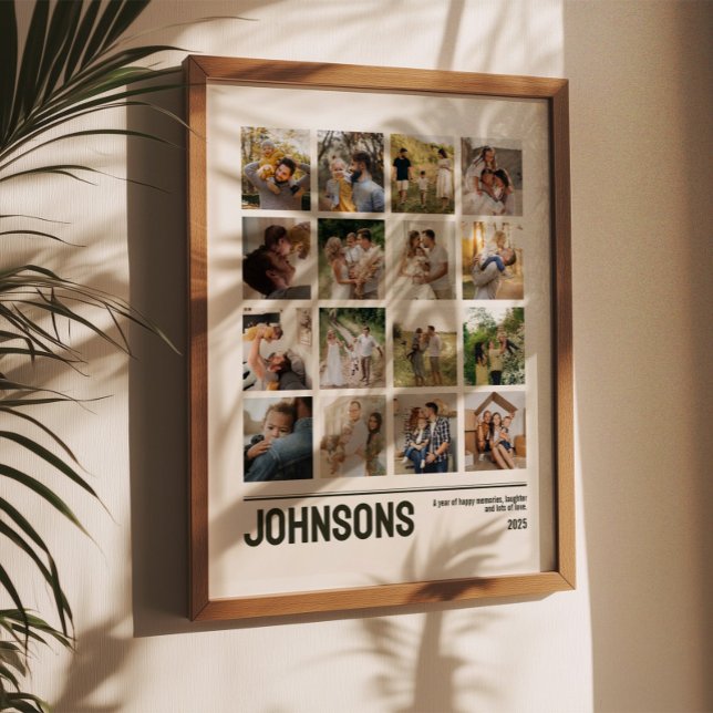 Poster Colagem de 16 Fotos Lembrança de Família Casamento (Criador carregado)