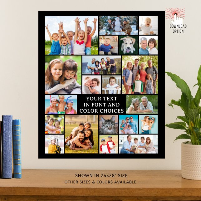 Poster Colagem de 21 Fotos Simples Cor Personalizada (Criador carregado)
