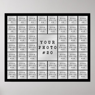 Poster Colagem de 51 Fotos Simples Personalizada Cor Cust