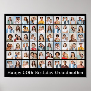 Poster Colagem de 60 Fotos Adicione seu próprio Agradecim