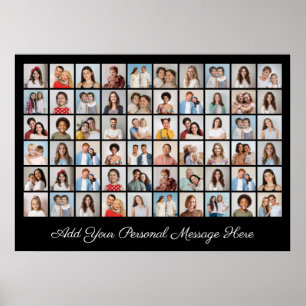 Poster Colagem de 60 Fotos Adicione Seu Próprio Cartaz de