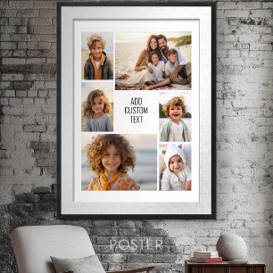 Poster Colagem de 6 fotos - fundo branco - texto preto