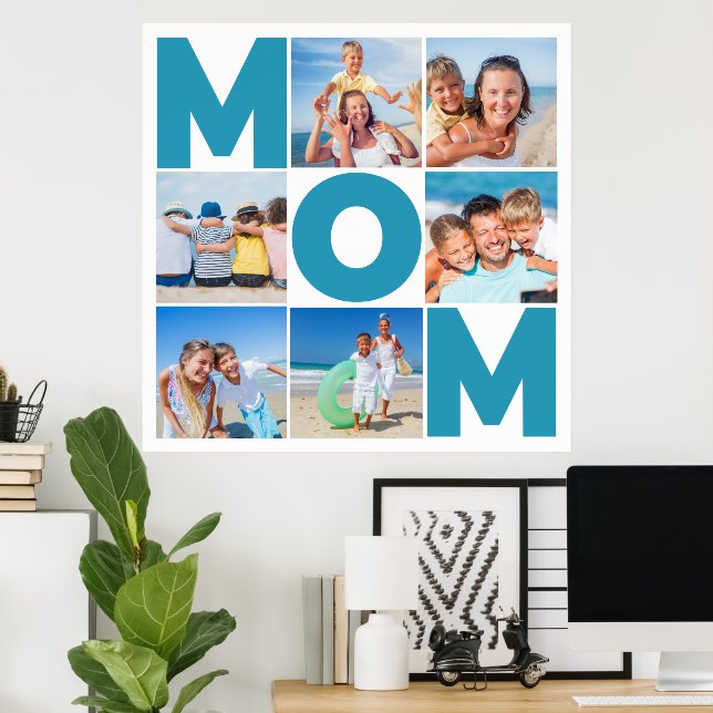 Poster Colagem de 6 Fotos Personalizadas para Mamãe – Art (Escritório em casa)