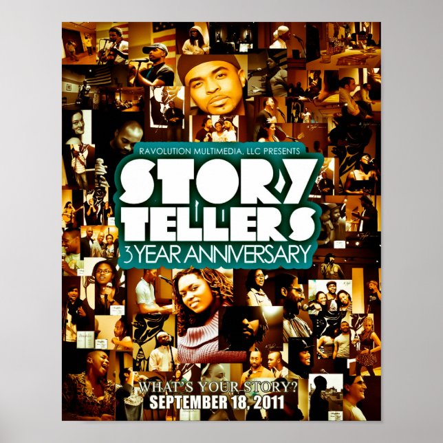 Póster Colagem de Aniversário de 3 Anos de StoryTeller (Frente)