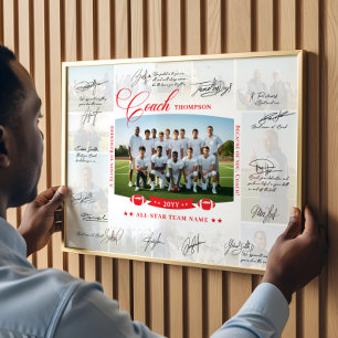 Poster Colagem de Apreciação ao Treinador Assinatura do T