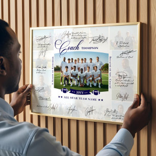 Poster Colagem de Apreciação ao Treinador Assinatura do T