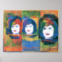 Colagem de Aquarela Moderna Colorida Jackie Kenned