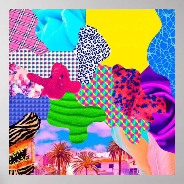 Poster Colagem de arte contemporânea. Misturar texturizaç (Frente)