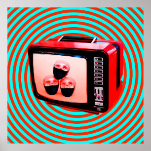 Poster Colagem de arte contemporânea. Tv news Vírus Coron