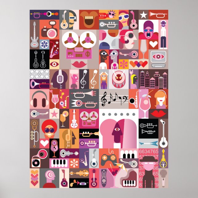 Poster Colagem de arte gráfica (Frente)