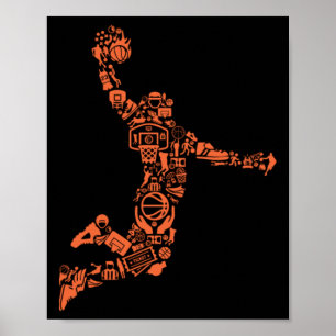 Poster Colagem de Basquete